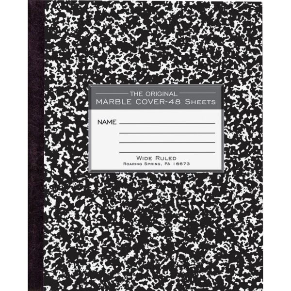 Roaring Spring Paper Products  Composition Book,Square Design,8-1/2"x7",48 Sheets,Black Thumbnail