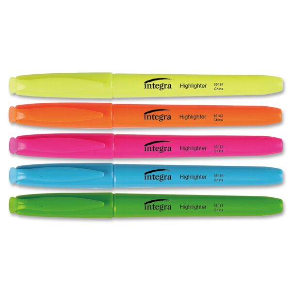 Integra  Highlighter,Pen Style,Chisel Tip,5/ST,Fluorescent AST Thumbnail