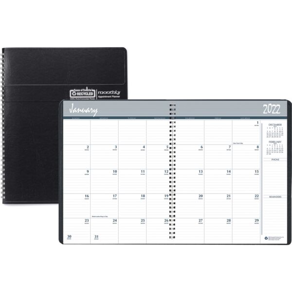 House Of Doolittle  Monthly Planner, 8-1/2"x11", 2PPM, BK Cover Thumbnail